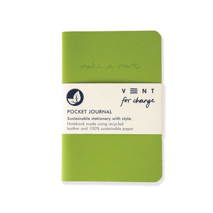 Recycled Leather & Paper Journal - A6 - Green
