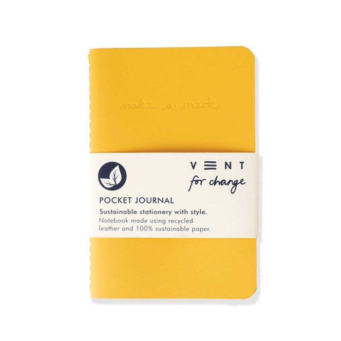 Recycled Leather & Paper Journal - A6 - Yellow