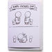 fathers day card with white envelope on whitebackground. cartoon of two dads with children pulling their arms. they are wearing t shirts that read 'worlds best dad'. underneath there is a second image that shows the two dad wrestling.