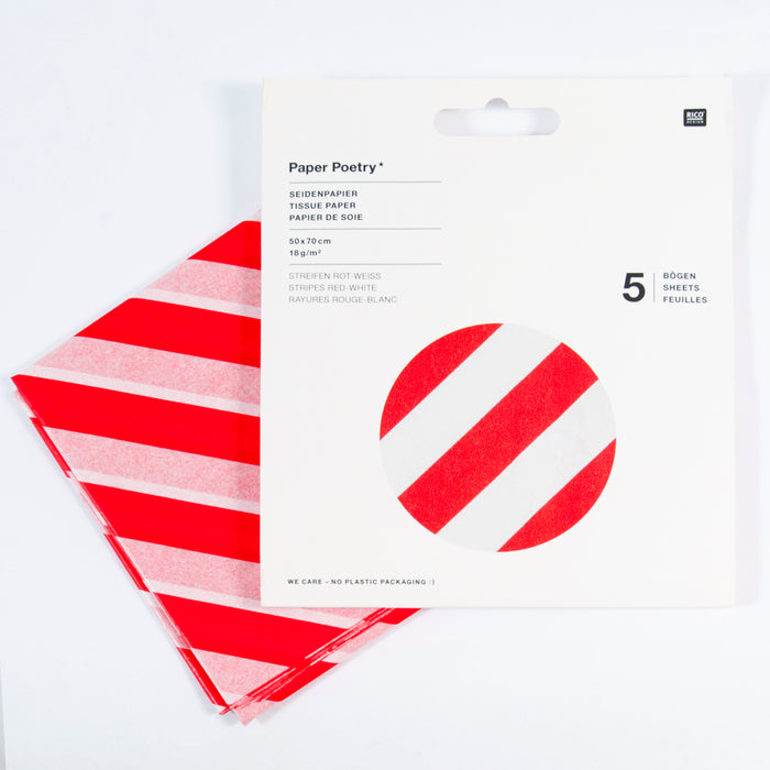 Red & White Striped Tissue Paper