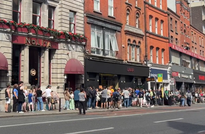 Queue outside designist Dublin for solar eclipse glasses August 2026.