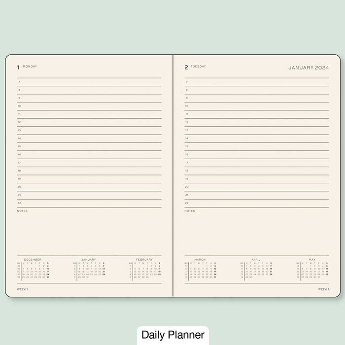 2024 Daily Planner - A5 - Black