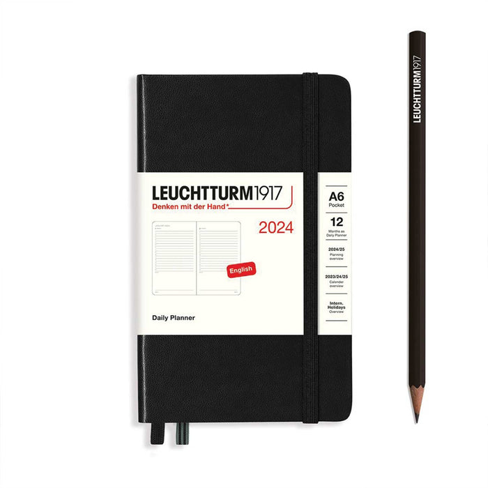 2024 Pocket Daily Planner - A6 - Black