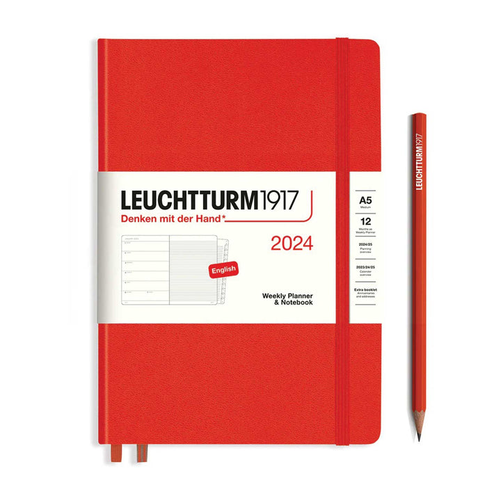 2024 Weekly Planner and Notebook - A5 - Fox Red