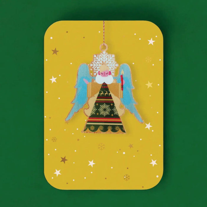 Wooden Ornament Card - Angel