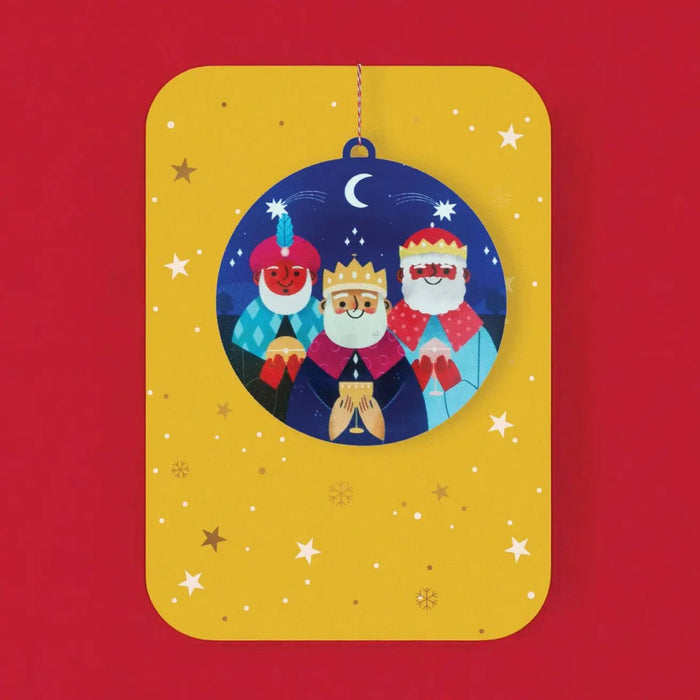 Wooden Ornament Card - Three Wise Men