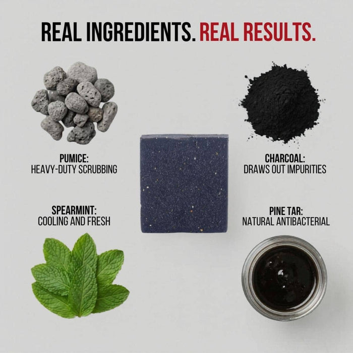 Product ingredients with labels on a white background