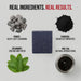 Product ingredients with labels on a white background