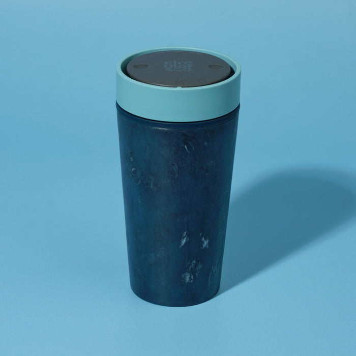 12oz Reusable Fabric Coffee Cup -Stonewash Blue
