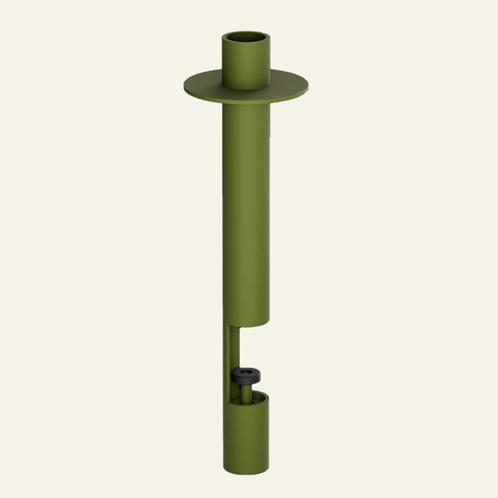 green metal powder coated dinner candle holder