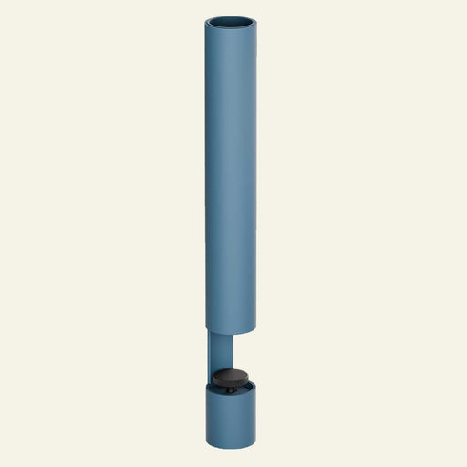 blue metal powder coated tubular vase