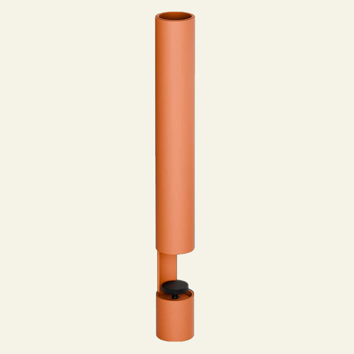 orange powder metal coated tubular vase