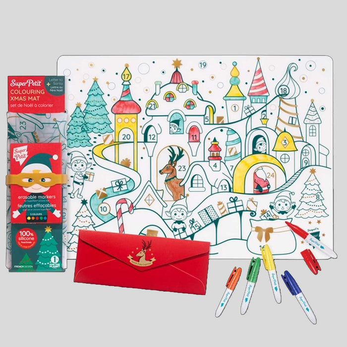 Reusable Colouring Placemat - Christmas Village