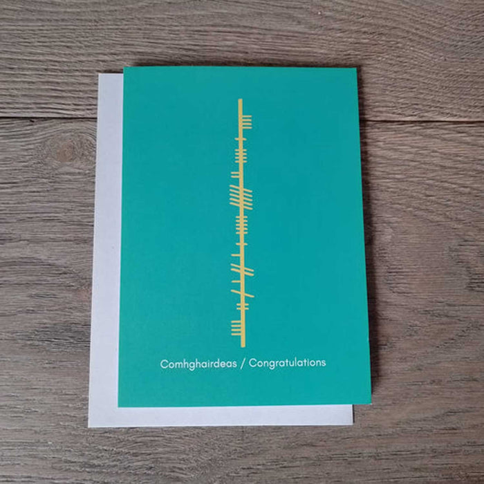 Comhghairdeas / Congratulations Ogham card