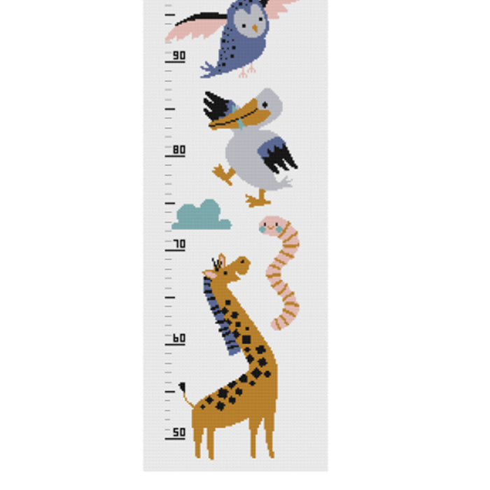 Children's Growth Chart Cross Stitch Kit