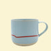 Keith Brymer Jones Studio Mug in sky blue with red stroke detail, 350ml stoneware