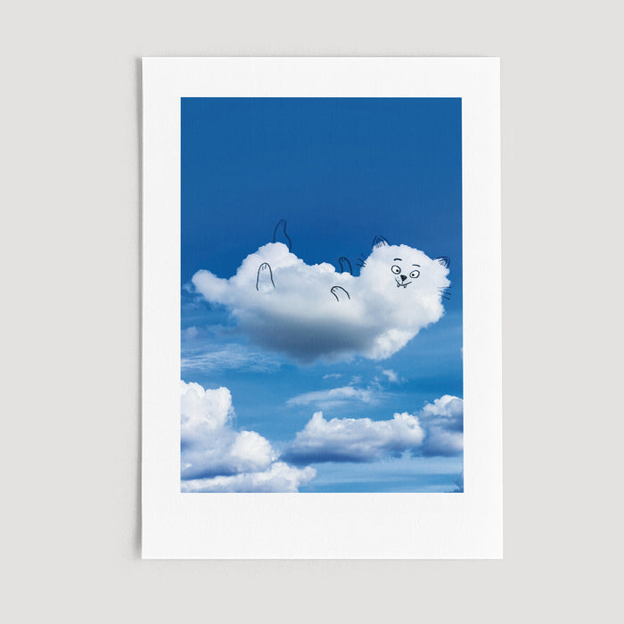 Floating Cat 21 x 30 Print - A Daily Cloud