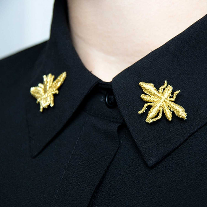 Golden Bug Embroidered Brooches - Set of 3