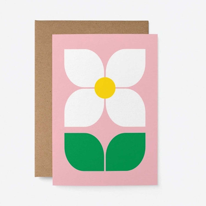 Graphic Card - Pink with White Flower