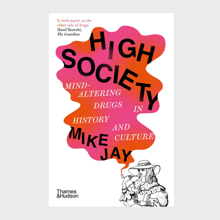 high society book cover. text is in a large pink and red smoke cloud coming fromt eh pipe of a lady iin old fashioned clothes and a hat