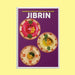 Jibrin Cookbook, with purple cover, white boarder and three dipping plates on cover