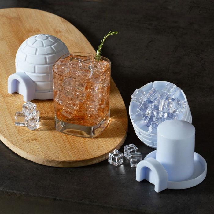 Two igloo-shaped ice molds by Kikkerland for making mini nugget ice cube