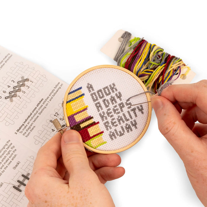 Mini Cross Stitch Embroidery Kit - A Book A Day