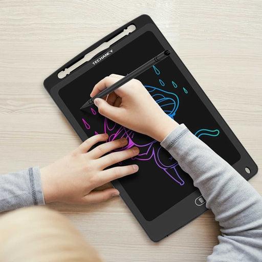 children drawing on a black lcd tablet 