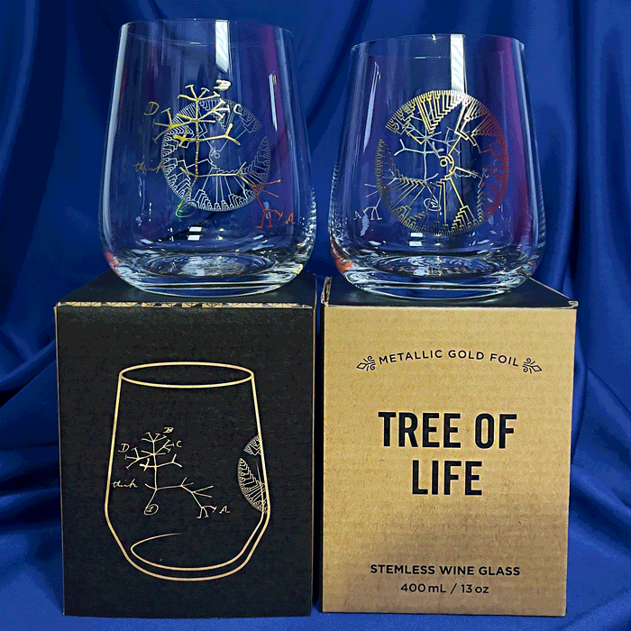 'Lets Celebrate' Wine Glass Pair - Tree of life