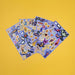 Two sheets of colorful stickers on a yellow background