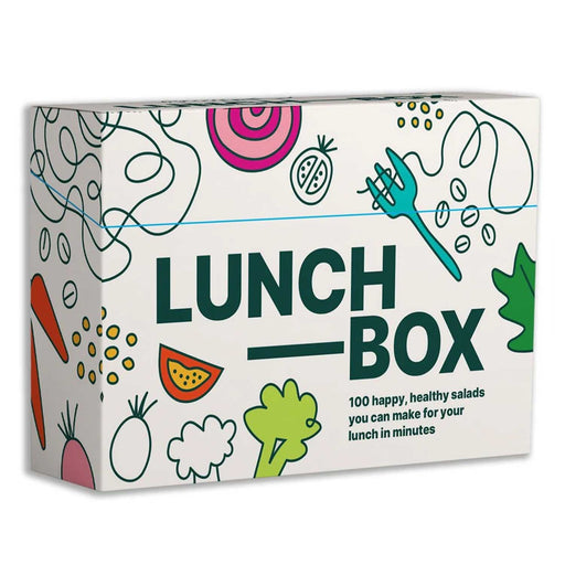 Lunchbox - healthy salad recipe box, with images of fruit and vegetales on the cover