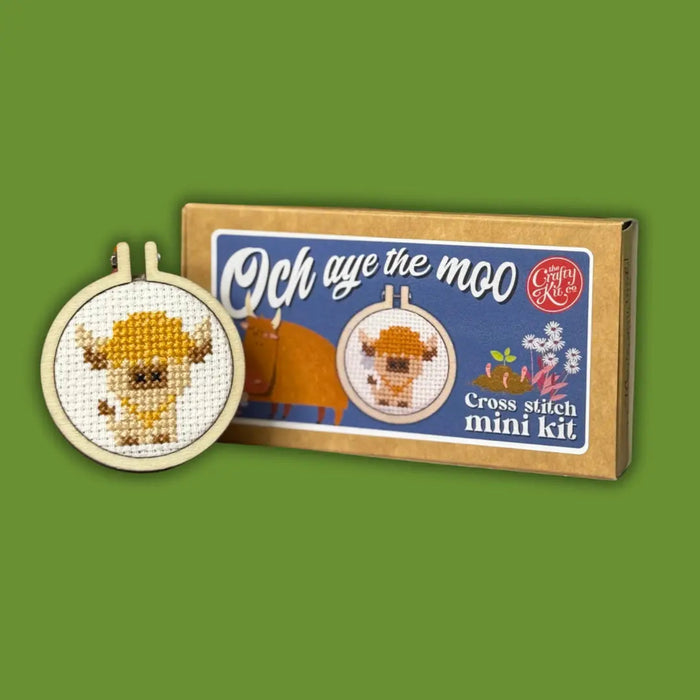 cross stitch kit and packaging together