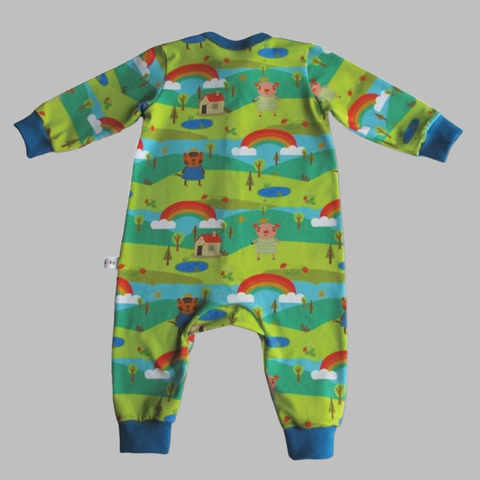 Organic Cotton Jersey Romper - Rainbow Hills