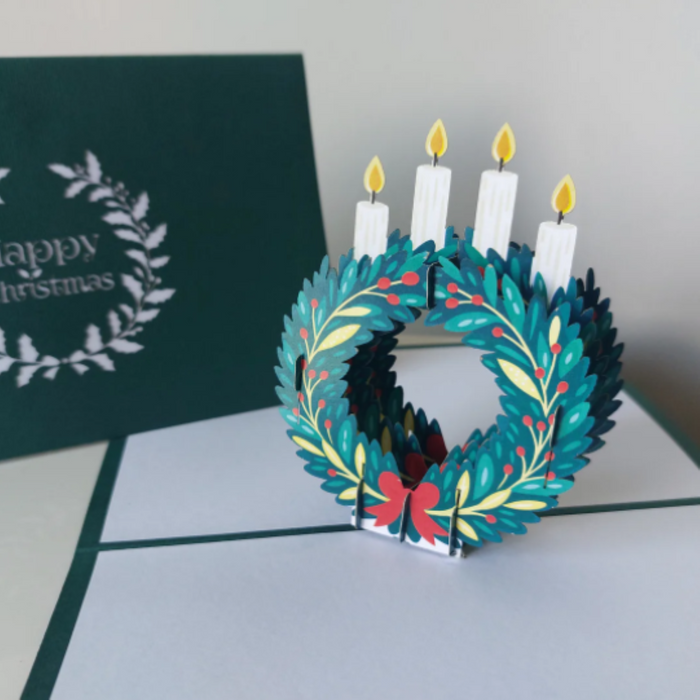 Christmas Wreath -  Pop Up Card