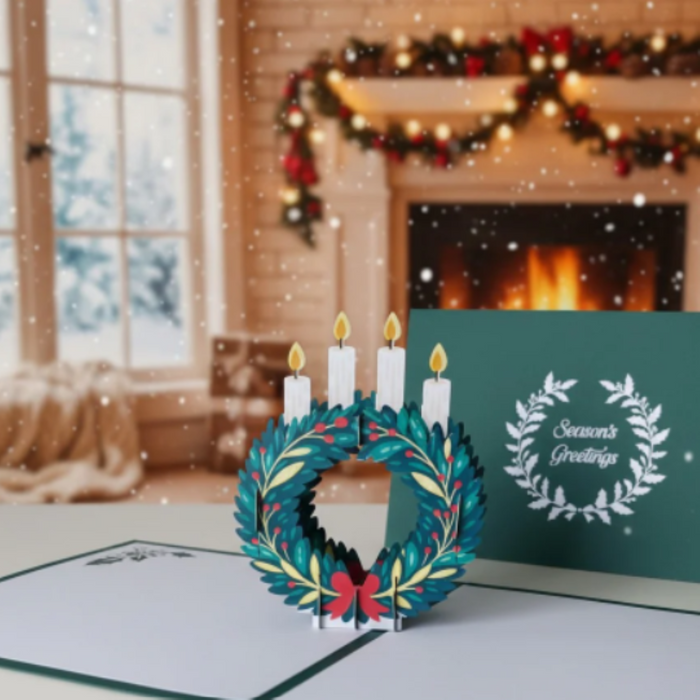 Christmas Wreath -  Pop Up Card