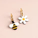 Wooden Earrings - Bee & Flower