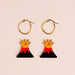 Wooden Earrings - Volcanoes