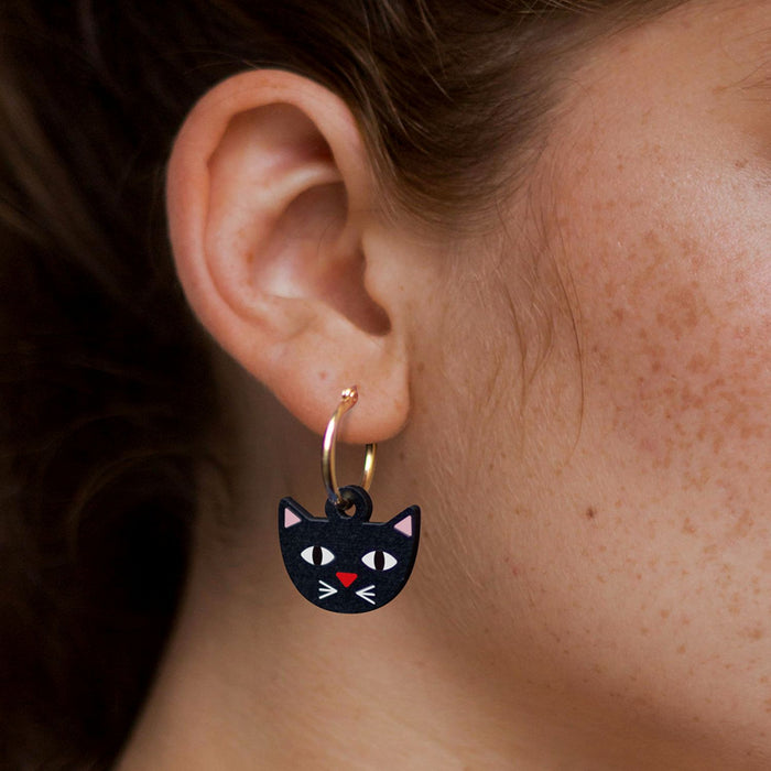 Wooden Earrings - Cats