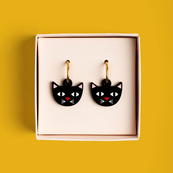 Wooden Earrings - Cats