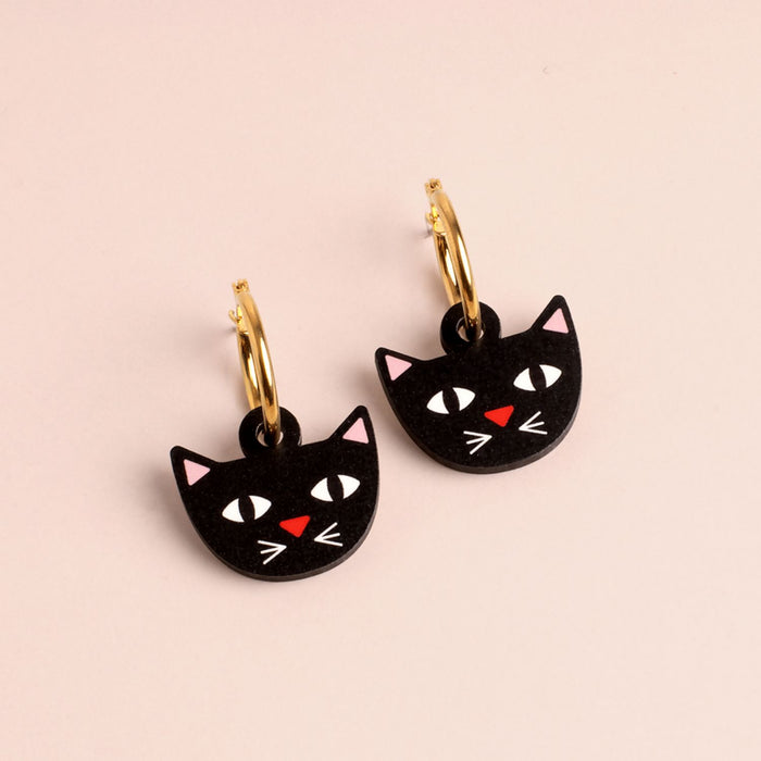 Wooden Earrings - Cats