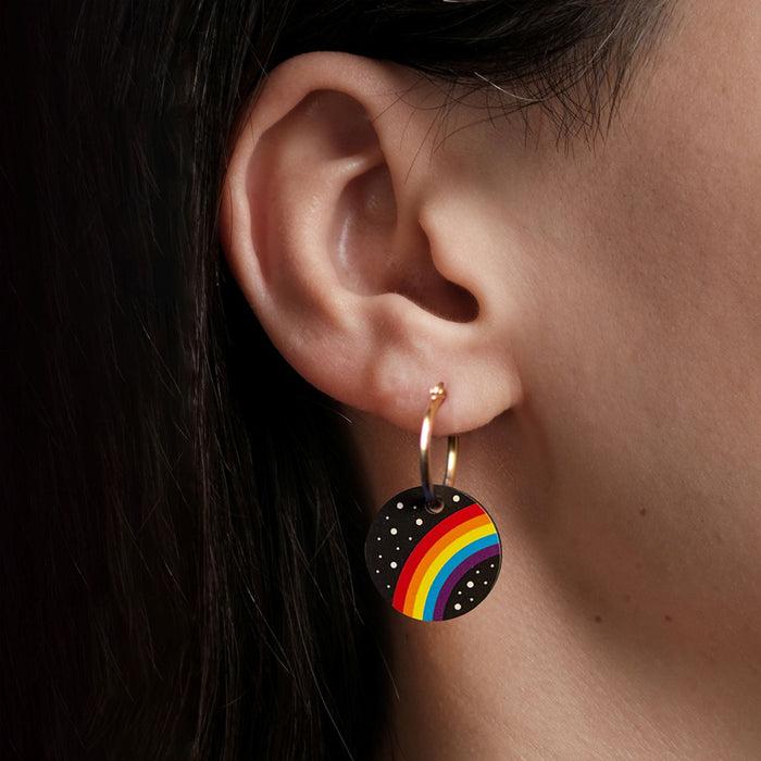 Wooden Earrings - Rainbow