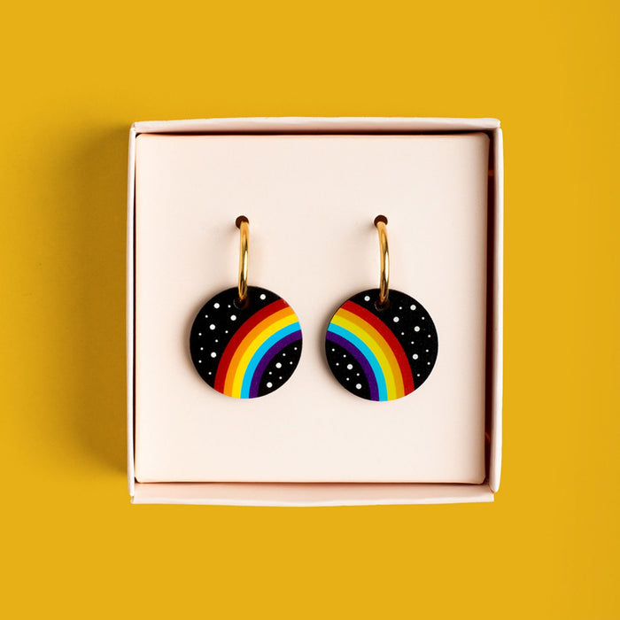 Wooden Earrings - Rainbow