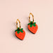 Wooden Earrings - Strawberries