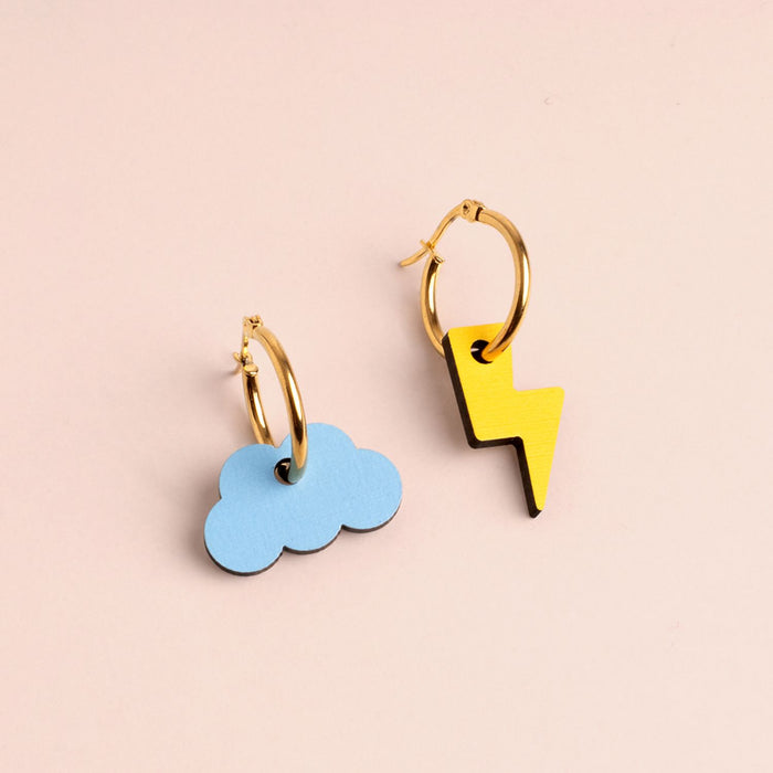 Wooden Earrings - Storm