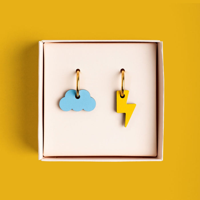Wooden Earrings - Storm