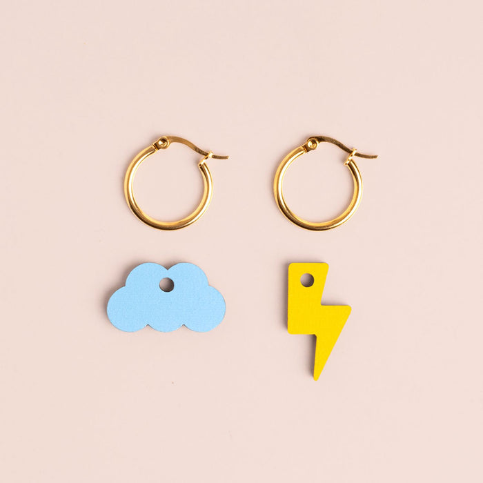 Wooden Earrings - Storm