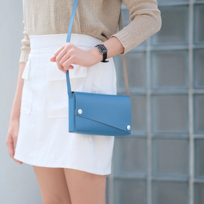 S Bag Blue - Recycled Leather