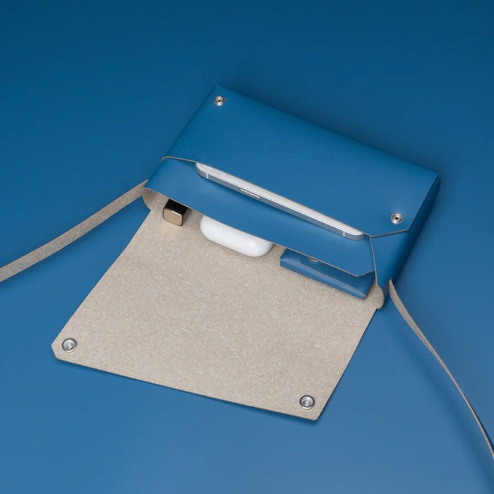 S Bag Blue - Recycled Leather