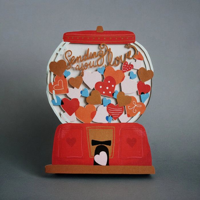Sending You Love Candy Machine - Paper Cut Card