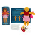 Fairy doll kit with packaging, instructions, and sewing accessories on a white background